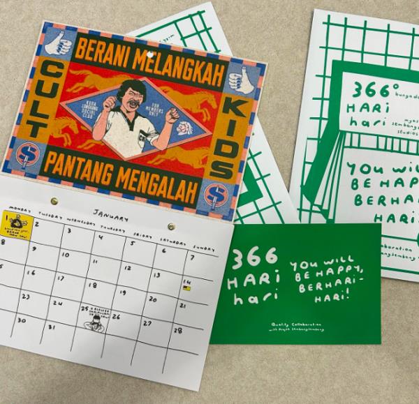 A 2024 pop art calendar from artist Cultkids, who will have a pop-up booth at the Serba<em></em>serbi x Sunburst market at Muzium Negara this weekend. Photo: Cultkids