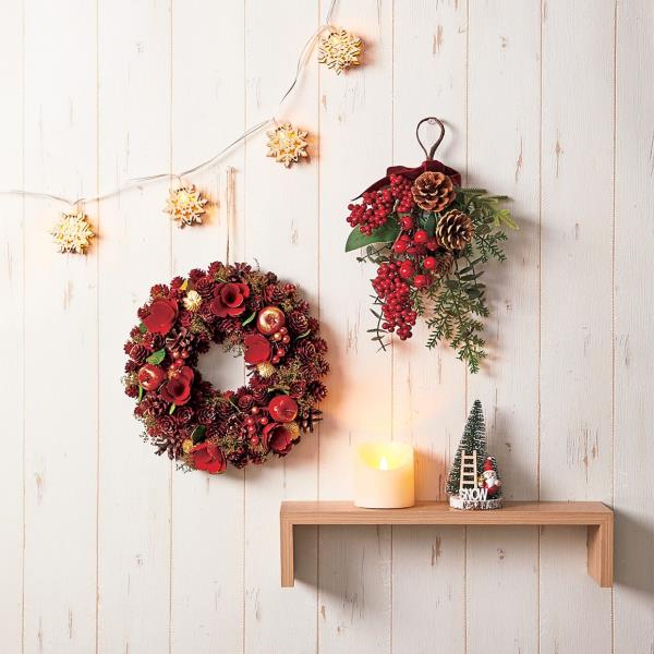 Christmas Swag & Hanging Wreath from Nitori.