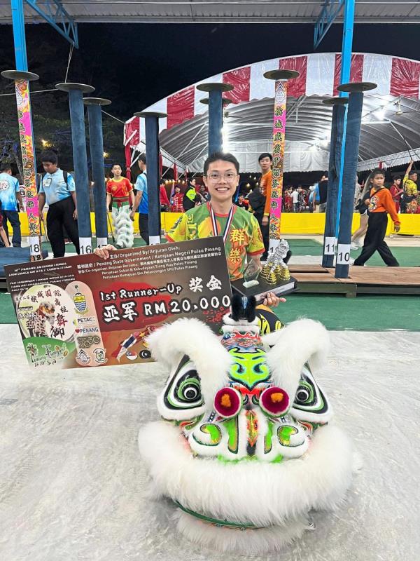 Roaring o<em></em>nto the scene: (Clockwise from left) Mariam posing with her trophies at the 14th Genting World Lion Dance Championship; passion and interest have kept Rishivigknesh going in dragon and lion dances; and Chow hopes to win the Genting champio<em></em>nship one day.