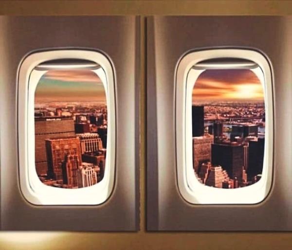 Photo f<em></em>rames made from airplane window f<em></em>rames. Photo: Dhanendran Sidambaram