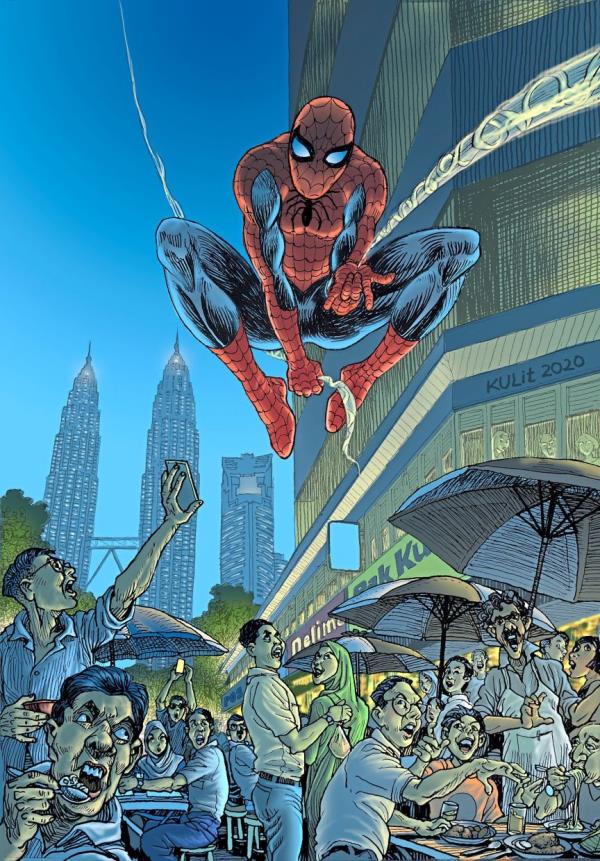 Lee may not have drawn for Marvel, but that has not stopped him from indulging in his love for comics through his art. Photo: Stan Lee