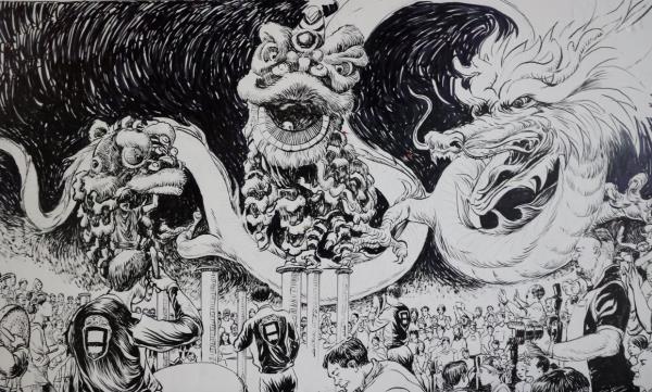 A festive piece from Lee's sketch series. Photo: The Star/Art Chen