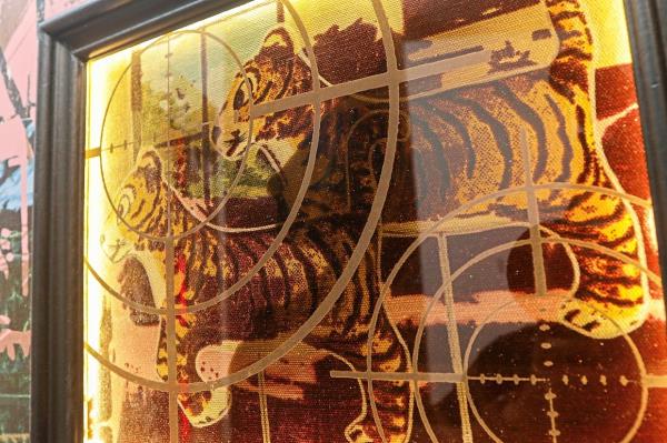A close-up shot of of Syahmi's piece ‘Pemangsa’, wher<em></em>e he says the purity in animals make them easier to depict in artworks compared to humans who can have ulterior motives. Photo: The Star/Izzrafiq Alias