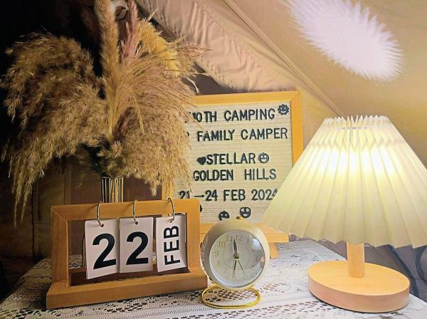 Decor pieces lend a homely touch to the tent.