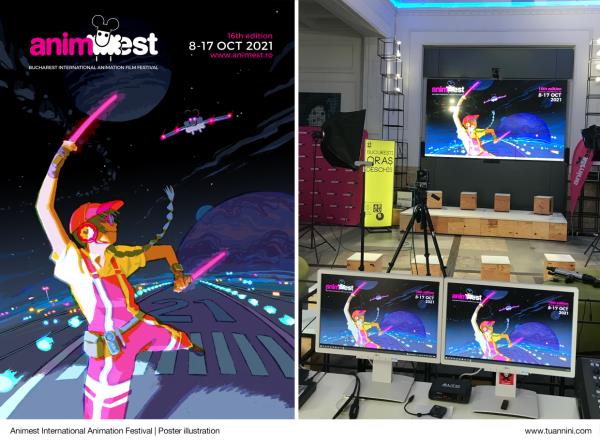 Nini created the key visual for the 2021 Animest, an Oscar-qualifying internatio<em></em>nal animation festival hosted annually in Bucharest, Romania. Photo: Tuan Nini