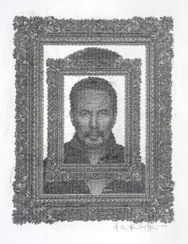 Arikwibowo Amril's 'Empunya Cermin Mimpi' (charcoal on paper, 2024). Photo: Galeri Puteh 