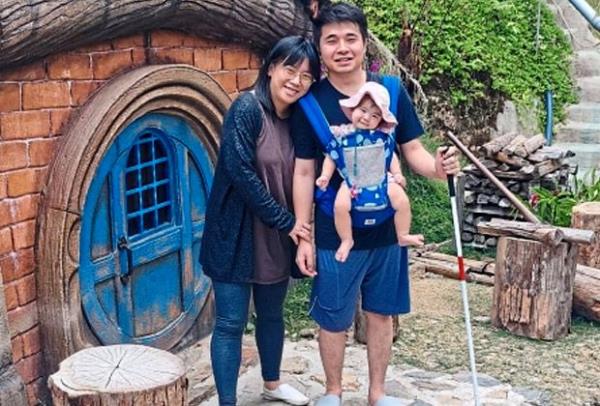 Tan (centre) says he had to seek his dad’s and community elders’ advice on how to be a father. He’s pictured here with wife Tan Yee Ping and Zaylee