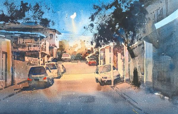 'With Quiet Steps' (watercolour on paper, 2024). Photo: Lee Wee Xian