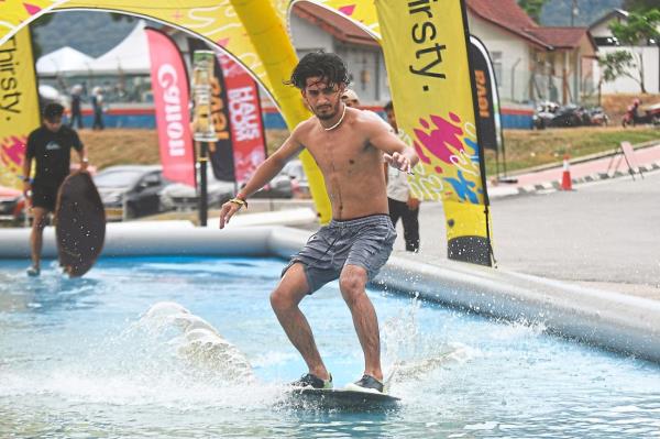 Flatland skimboarding.