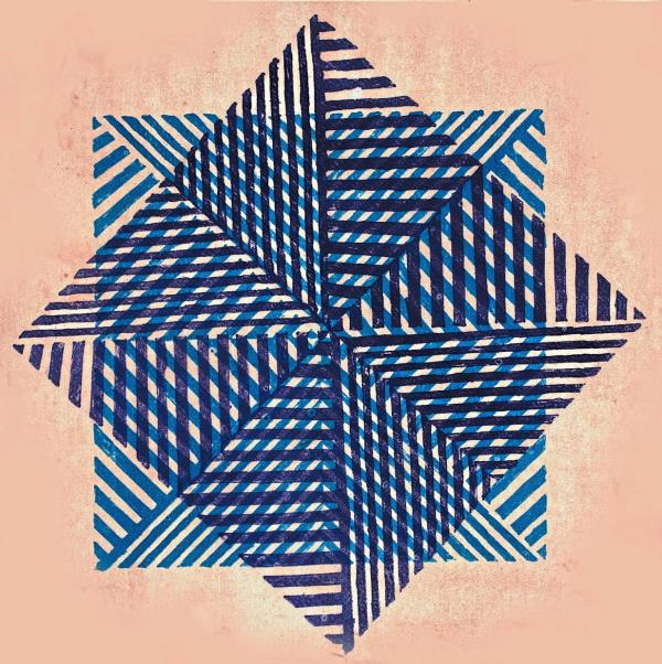 A work titled 'Sacred Geometry' showcases Sivam’s mastery in blending intricate patterns with profound symbolism, illustrating her deep exploration of geometric forms and their spiritual resonance. Photo: Estate of Sivam Selvaratnam
