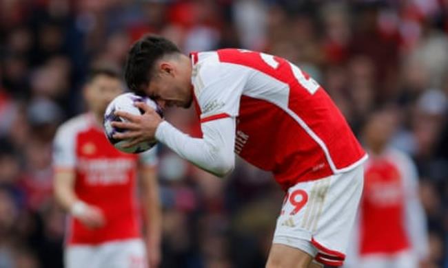 Kai Havertz reacts after Aston Villa score at the Emirates.