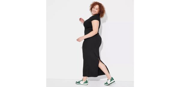 Women's Rib-Knit Short Sleeve Maxi T-Shirt Dress - Wild Fable