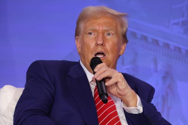 Do<em></em>nald Trump speaks during a Friday event in Washington, D.C. He proposed making insurance companies cover the cost of IVF treatments during an interview earlier this week.