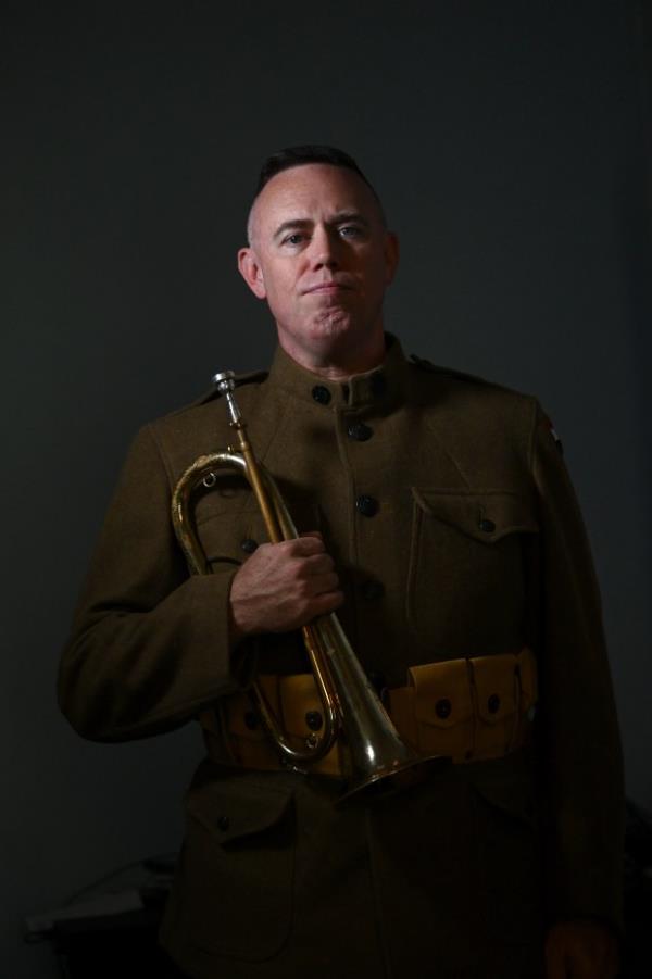 John Schmitt is a bugler for the State of Maryland who will be performing at the First Illumination ceremony of 