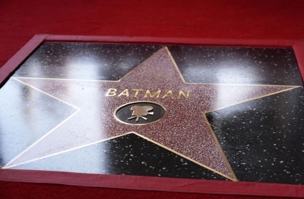 A star on the Hollywood Walk of Fame for Batman is pictured, the first such ho<em></em>nor for a superhero character, Thursday, Sept. 26, 2024, in Los Angeles. (AP Photo/Chris Pizzello)