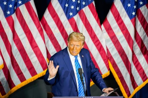 Former U.S. president Do<em></em>nald Trump is seen at a campaign event in Milwaukee on Tuesday, Oct. 1, 2024.