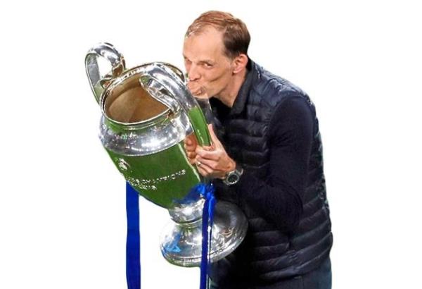 Tuchel celebrates with the trophy after winning the Champions League final with Chelsea on May 29, 2021. — AP