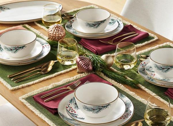 Sam's Club Member's Mark 12-Piece Sto<em></em>neware Holiday Dinnerware Set 