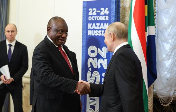 South African President Cyril Ramaphosa and Russian President Vladimir Putin Alexander Kazakov/Russian Presidential Press and Information Office/TASS