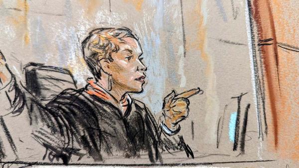 A court sketch depicts former President Do<em></em>nald Trump’s legal representation in court