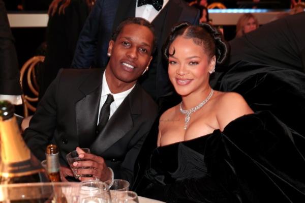 A picture of A$AP Rocky and Rihanna at an award's night in 2023