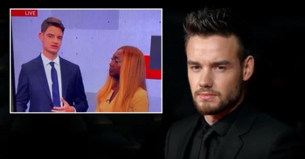 GB News presenters alo<em></em>ngside a photo of Liam Payne