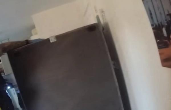 Police finding a man hiding inside a sofa at an address in Potton, Bedfordshire. A wanted man hoping to escape the police was discovered by officers hiding within the bottom of a sofa in just his underwear. Police turned up at an address in Potton, Beds, with a warrant to arrest the man and thought there was no one to be found in the property except a friendly dog. However they soon uncovered the man hiding in the ba<em></em>se of a large sofa on during the search on October 11. While searching the property, they overturned a large sofa to find the man hiding in its ba<em></em>se in nothing but his underwear.