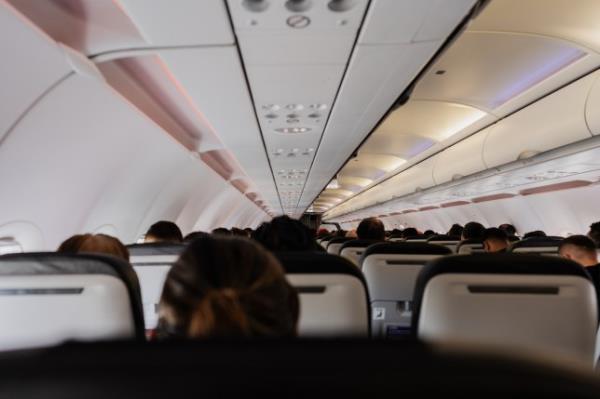 The inside of a plane is pictured