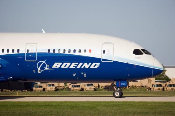 A Boeing plane on the runway