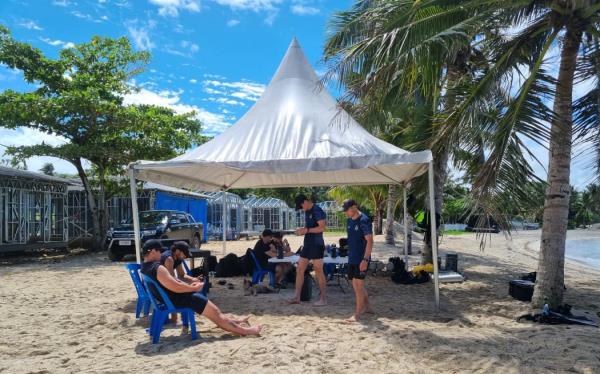 Outside Sena Lei resort wher<em></em>e the NZDF was statio<em></em>ned today.