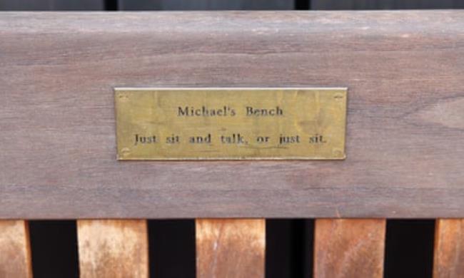 The plaque on a bench used by Psychologist Michael Caulfield, at Brentford’s training ground.
