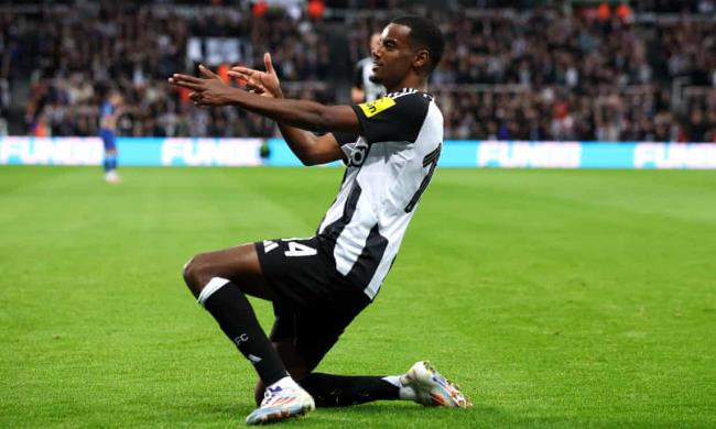 Chelsea’s Axel Disasi scores an own goal to double Newcastle’s lead.