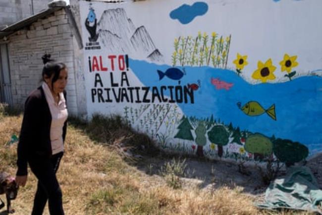 A mural against the privatisation of water in one of the communities surrounding the Puebla-Tlaxcala industrial corridor.