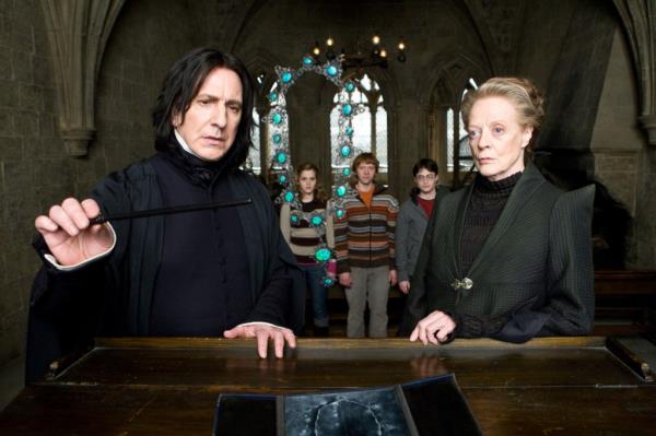 Alan Rickman, Emma Watson, Rupert Grint, Daniel Radcliffe and Maggie Smith in 