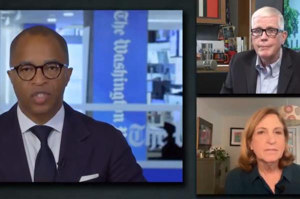 Hugh Hewitt (top right) appeared on a Washington Post discussion a<em></em>bout the election with Jo<em></em>nathan Capehart (left) and Ruth Marcus (bottom right).