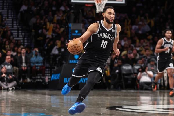 Ben Simmons dribbles during the Nets' loss tot he Pistons on Nov. 3, 2024. 