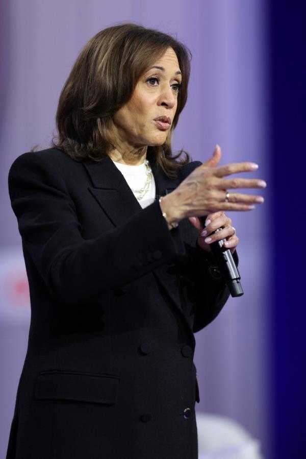 US Vice President and Democratic presidential candidate Kamala Harris 