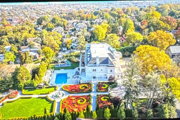 An aerial of the property, whose listing describes views of the Verrazzano Bridge.