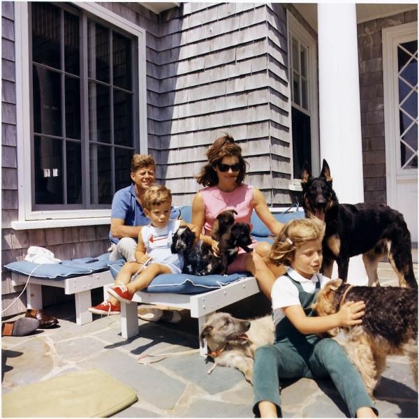 hree mo<em></em>nths before he was assisnated, President John F. Kennedy spends time with his family in Hyannisport, MA.