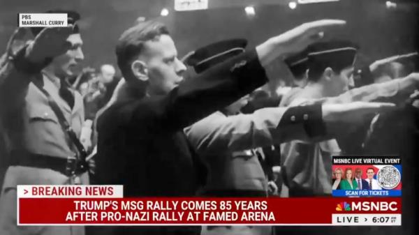 MSNBC directly compares Do<em></em>nald Trump's Madison Square Garden rally to a 1939 Nazi rally