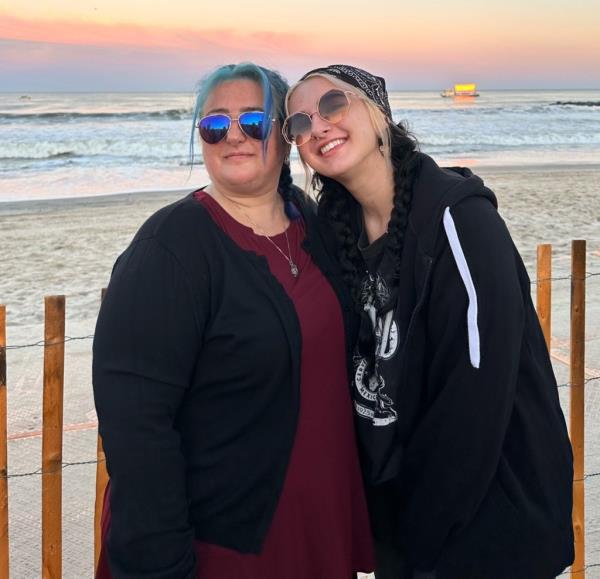 Jennifer Fishburn and Kass Adams at the beach