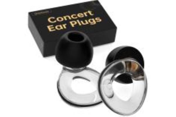 A pair of ear plugs next to a box