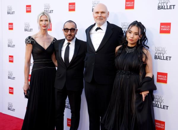 Gilles Mendel, Billy Corgan, and Chloe Mendel Corgan.