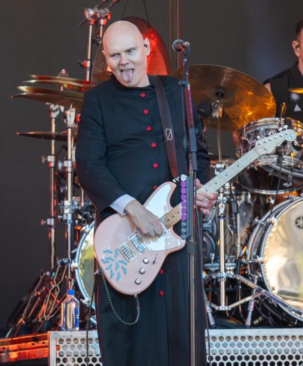 Billy Corgan of the band The Smashing Pumpkins performing on 