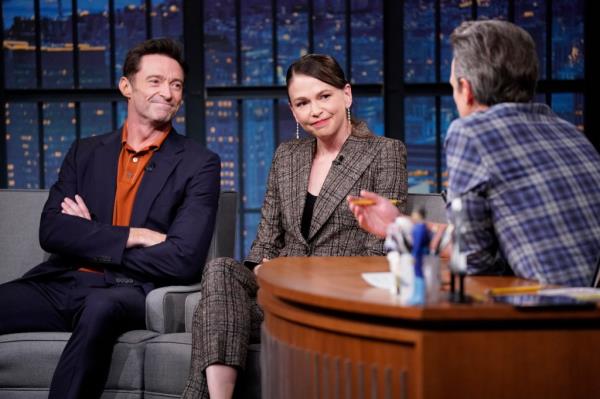 Hugh Jackman, Sutton Foster on Seth Meyers' show in 2022