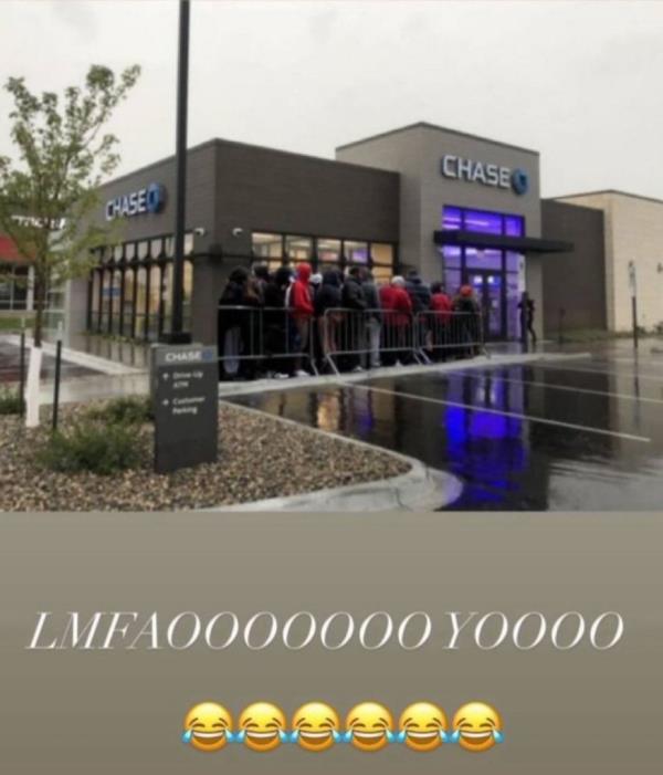 Customers line up at a Chasebank