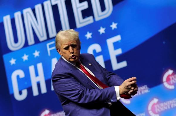 Do<em></em>nald Trump at a campaign event in Las Vegas on Oct. 24, 2024.
