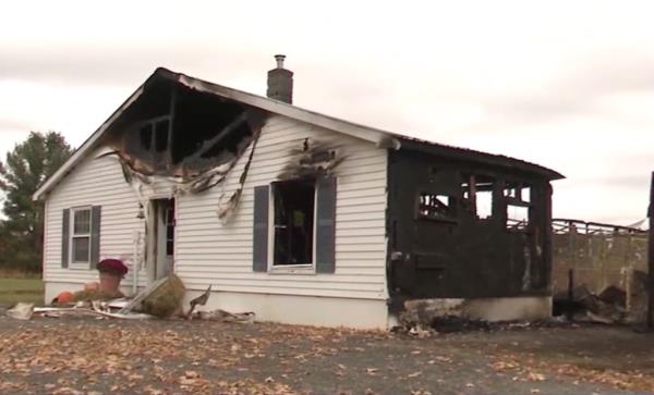 Daylight photo shows the aftermath of the deadly blaze.