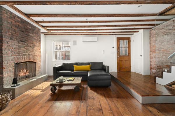 Beamed ceilings add charm.
