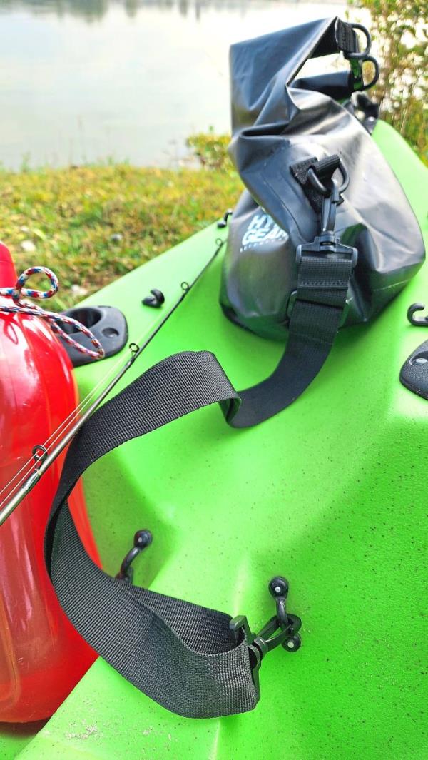 When the kayak deck is full of gear, attach what you can to eyelets and rings to reduce the risk of losing things.